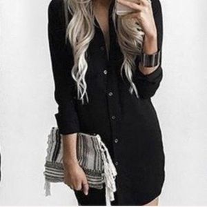 Loose Long Sleeve Chiffon T Shirt Top Blouse Dress